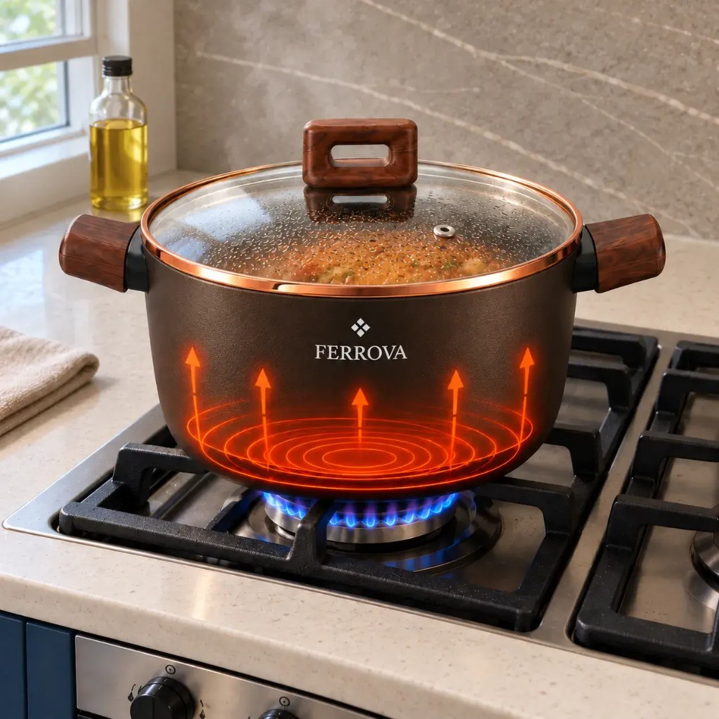 Distribuzione del calore uniforme sul fondo FERROVA™